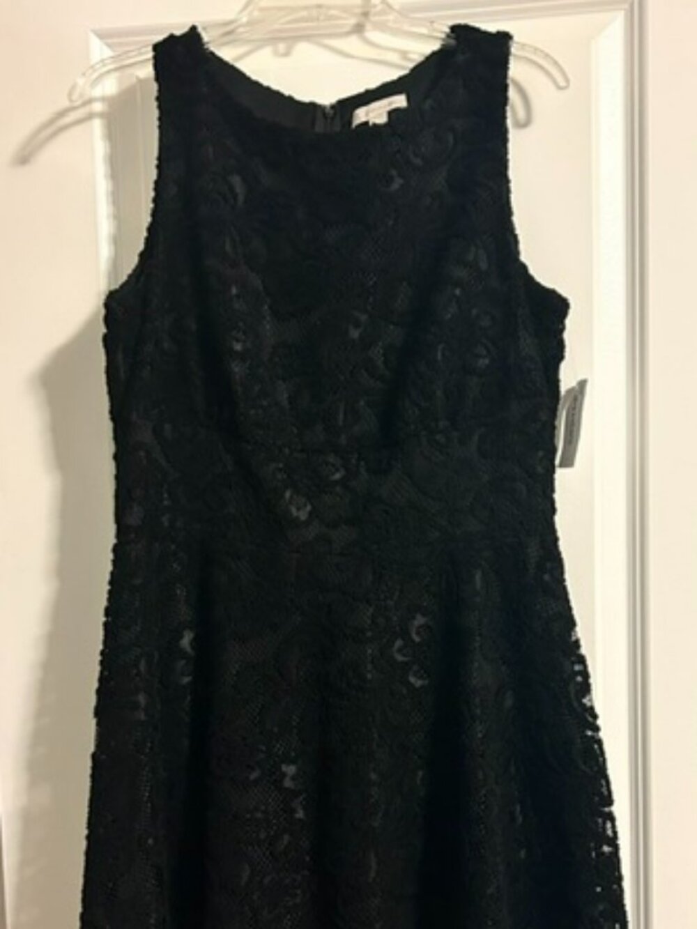 NWT Sleeveless Black Lace Fit-and-Flare Dress, Size 10